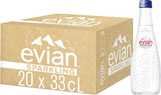 Evian Газирано Бутилирана вода в стъклена бутилка 1x0.33лт