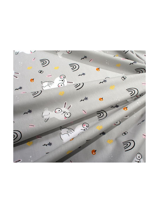 Dimcol Baby Bettlaken Für Wiege Baumwolle Rabbit Garden 586 Grau 80x110cm