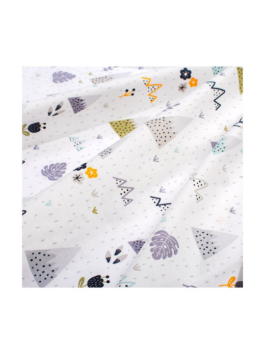 Dimcol Baby Bettlaken Für Wiege Baumwolle Whimsical Mountainside 588 Weiß 80x110cm