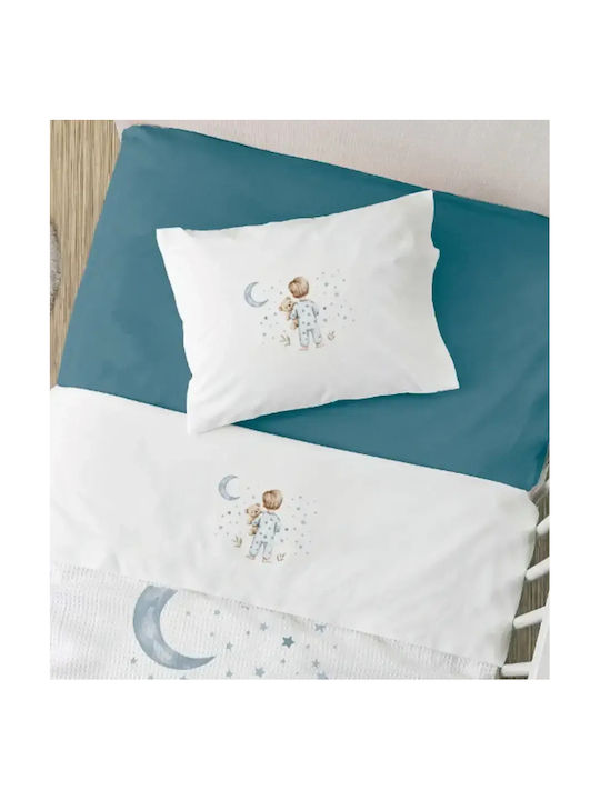 Borea Set Baby Sheets Crib Cotton Goodnight White 120x160cm