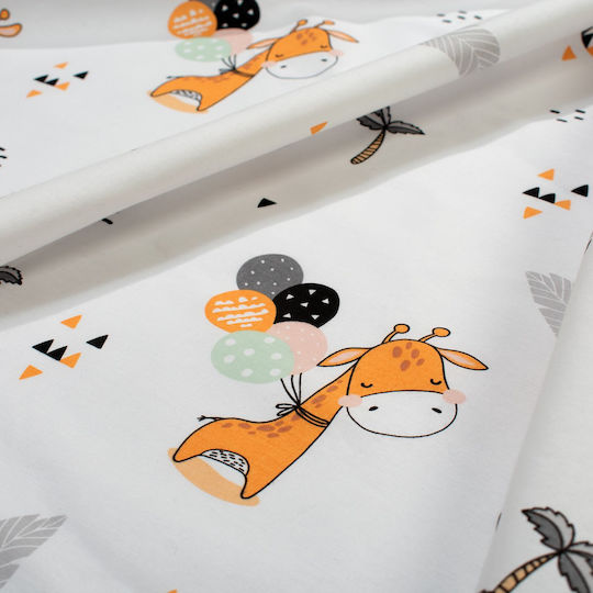 Dimcol Giraffe 599 Weißes Baby Bettlaken 80x110cm