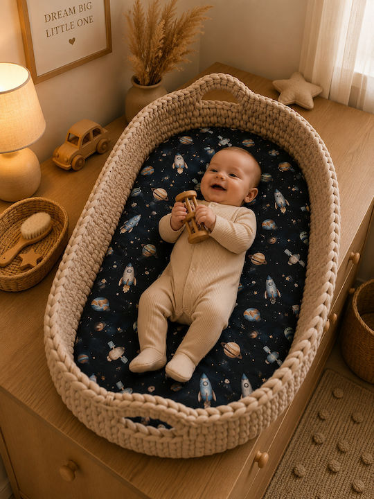 Grandes Suenos Baby Sheet Cradle Cotton Black 50x90cm