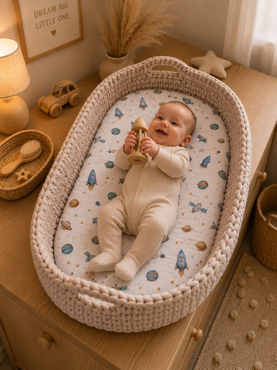 Grandes Suenos Baby Sheet Cradle Cotton White 40x80cm