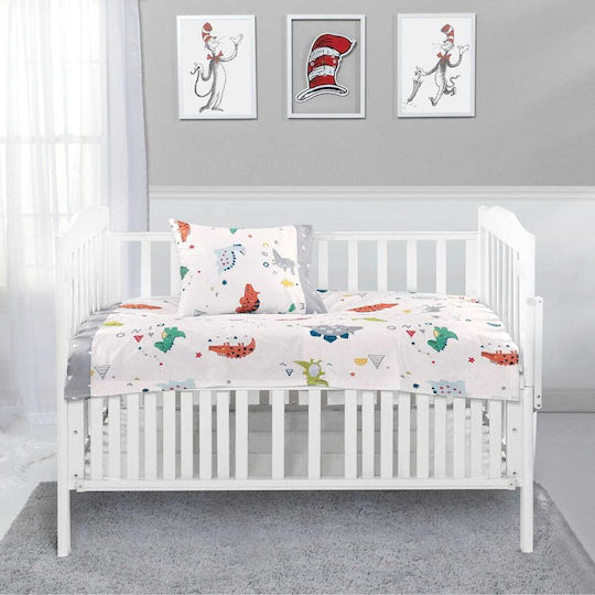 Beauty Home Комплект Бебешки Чаршафи За Количка Памучни с Ластик Сив 70x140бр
