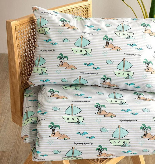 Palamaiki Baby Bettlaken Set Für Krippe Baumwolle Angepasst My Kingdom Beige 70x140cm