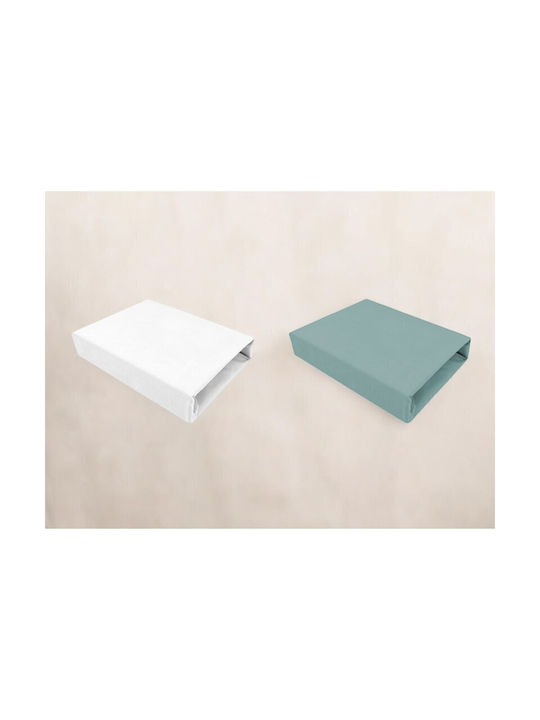 Qmini Seturi de cearșafuri pentru bebeluși Pentru Cradle Bumbac cu Cauciuc Albe 40x90buc 2buc