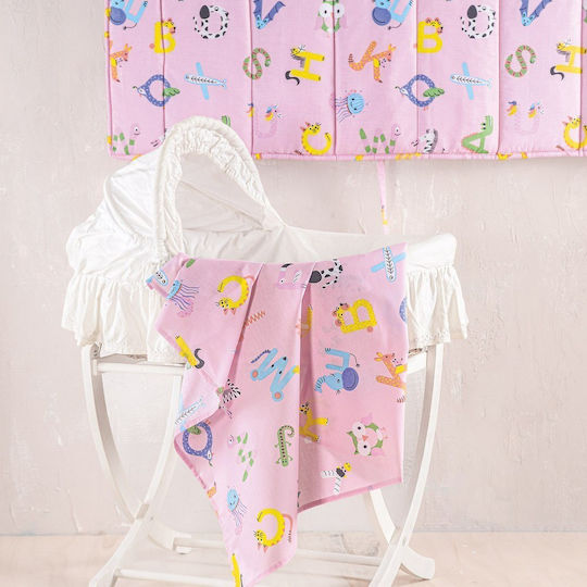 Rythmos Baby Cradle Sheet Cotton Pink 80x110cm