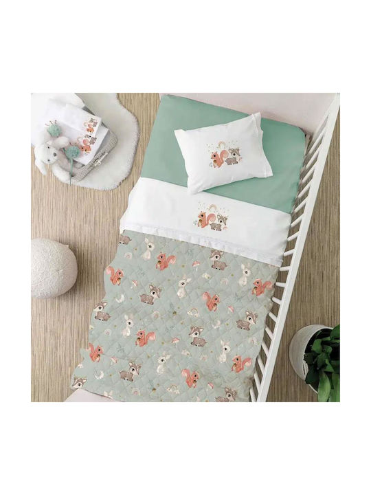 Borea Set Baby Sheets Crib Cotton Woodland White 120x160cm