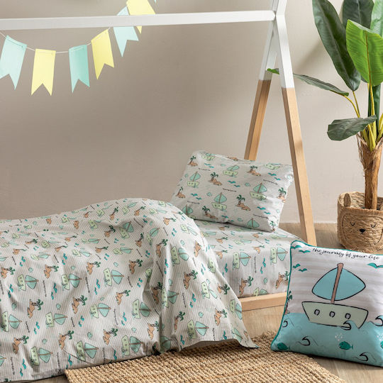 Palamaiki Baby Bettlaken Set Für Krippe Baumwolle Angepasst My Kingdom Beige 70x140cm