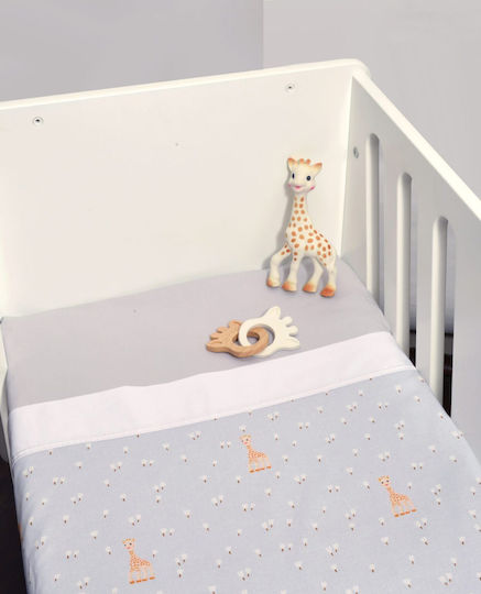 Sophie La Girafe Baby Sheets Set Crib Cotton Fitted Gray 110x170cm 3pcs