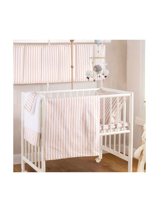 Rythmos Set Baby Sheets Crib Cotton Beige 3pcs