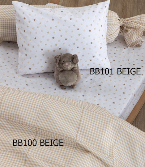 Σεντόνι Κούνιας 130x170 Bb100 Beige Χωρίς Λάστιχο