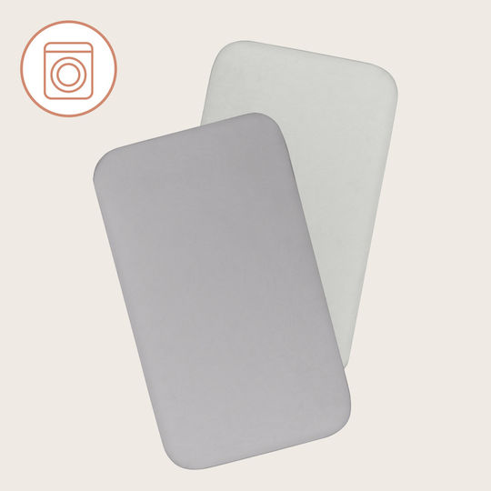 Lionelo Set Baby Sheets Cradle Cotton Fitted White 80x42cm LO-BAMBOO_SHEET_OFF_WHITE_GREY_80x42