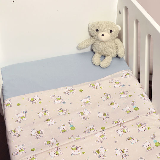 Baby Oliver Baby Sheets Set Cradle Cotton Multicolored 80x100cm 2pcs