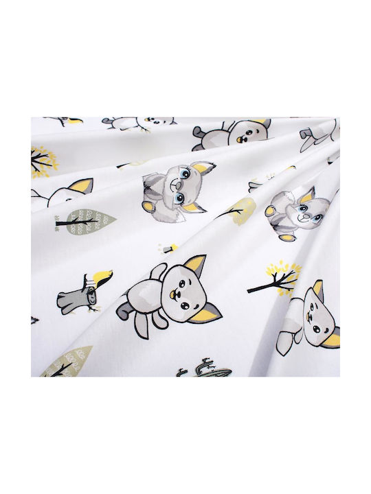 Dimcol Set Baby Crib Cotton Sheets Baby Foxes 595 Multicolour 120x160cm 3 Pieces