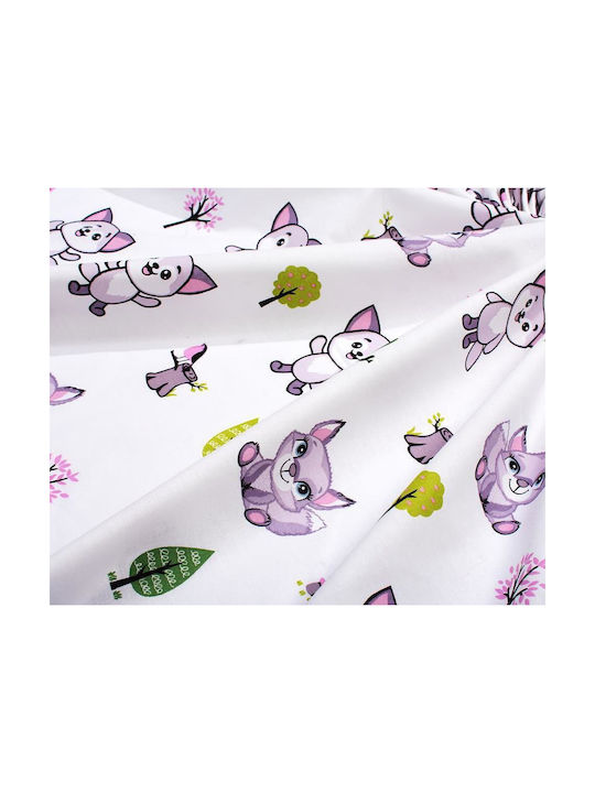 Dimcol Set Baby Crib Cotton Sheets Baby Foxes 594 Multicolour 120x160cm 3 Pieces