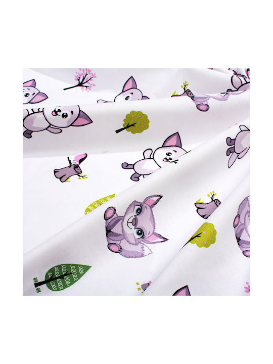 Dimcol Set Baby Crib Cotton Sheets Baby Foxes 594 Multicolour 120x160cm 3 Pieces