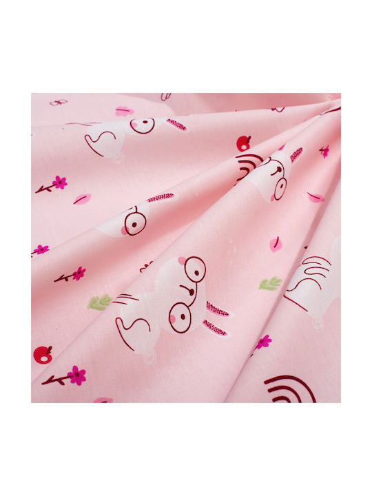 Dimcol Set Baby Crib Cotton Sheets Rabbit Garden 585 Multicolour 120x160cm 3 Pieces