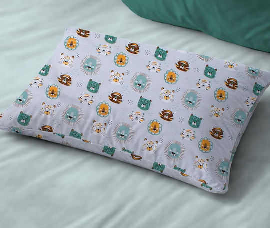 Dimcol Set Baby Crib Cotton Sheets Big Cats 28 Multicolour 120x160cm 3 Pieces