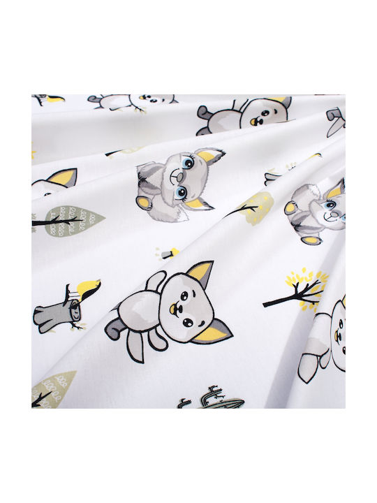 Dimcol Baby Bettlaken Für Wiege Baumwolle Baby Foxes 595 Weiß 80x110cm