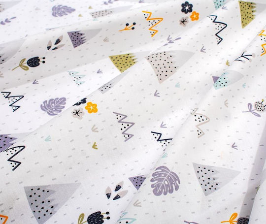 Dimcol Set Baby Crib Cotton Sheets Whimsical Mountainside 588 Multicolour 120x160cm 3 Pieces
