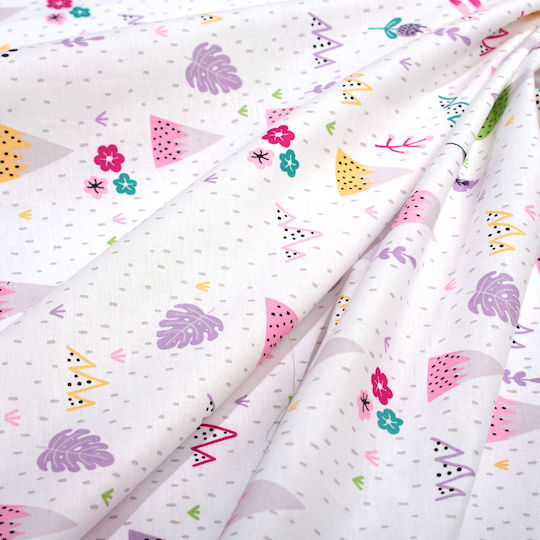 Dimcol Set Baby Crib Cotton Sheets Whimsical Mountainside 587 Multicolour 120x160cm 3 Pieces