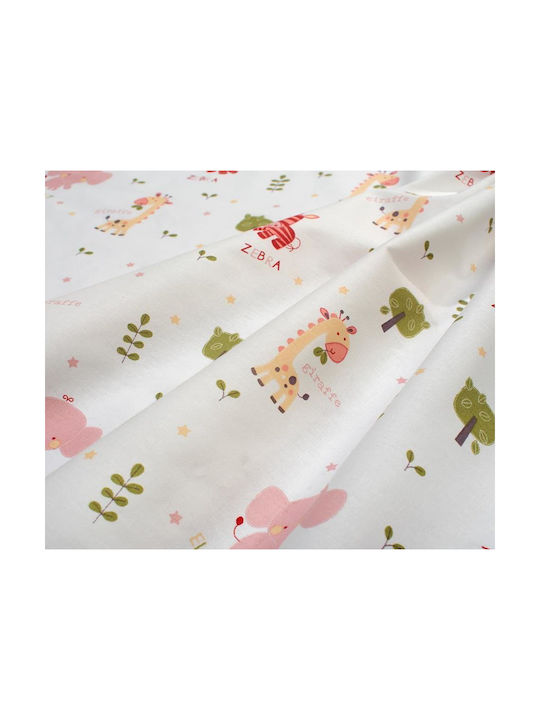 Dimcol Set Baby Crib Cotton Sheets Happy Safari 712 Multicolour 120x160cm 3 Pieces
