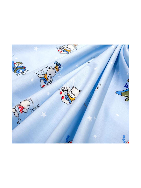 Dimcol Set Baby Crib Cotton Sheets Bear's Playtime 591 Multicolour 120x160cm 3 Pieces