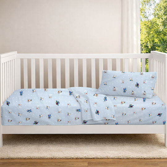 Dimcol Set Baby Crib Cotton Sheets Bear's Playtime 591 Multicolour 120x160cm 3 Pieces