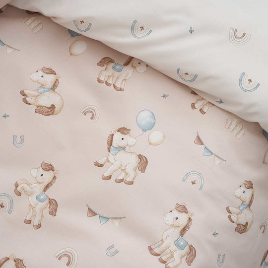Vesta Home Set Baby Sheets Crib Cotton Pony Pink 165x120cm 3pcs