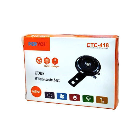 Pervoi Ctc-418 Autohupe Motorrad Auto 12v 2.5a 110db Horn Pfeife Basin