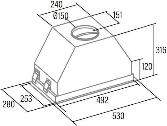 Cata GCX 53 SD Μηχανισμός Απορρόφησης 53cm Γκρι