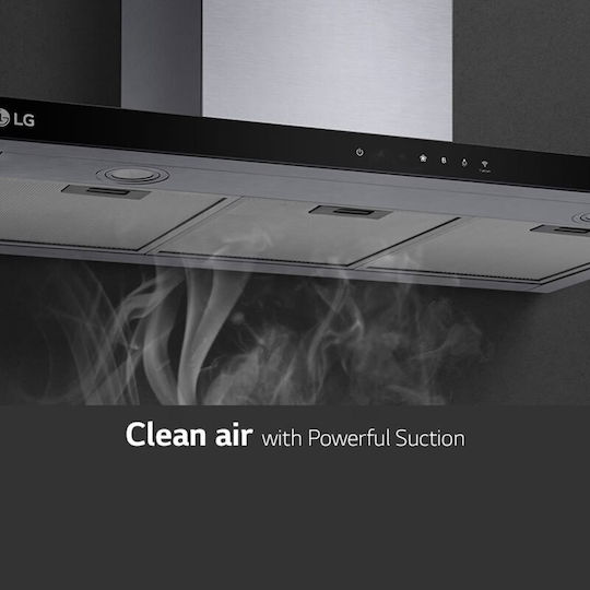 LG Свободностоящ Кухненски Аспиратор 90см Inox с Wi-Fi