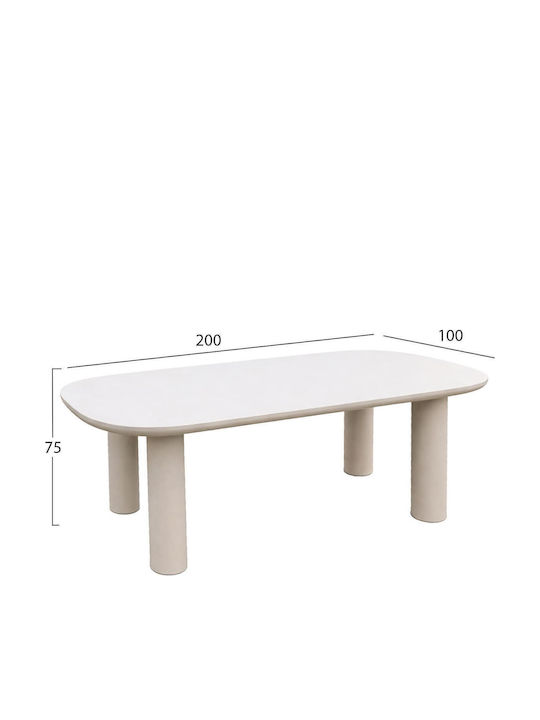 Kiora Esszimmer- und Küchentisch mit Beton-Oberfläche Beige 200x100x75cm