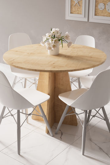 Rundes Küchen Tisch Holz Santalam 90x90cm