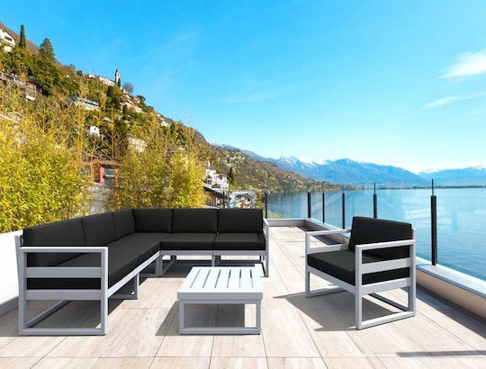 Siesta Exclusive Μαξιλάρι Καρέκλας Κήπου με Πλάτη Mykonos Black 35x65εκ.