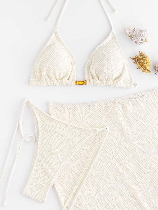 Set Bikini 3 Τεμαχίων Τριγωνάκι Μπεζ