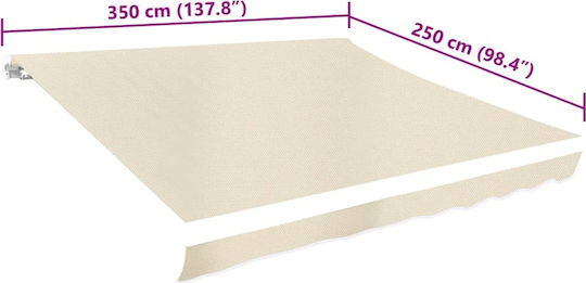 vidaXL Replacement Awning Ecru with PU Coating 2.5x3.5m