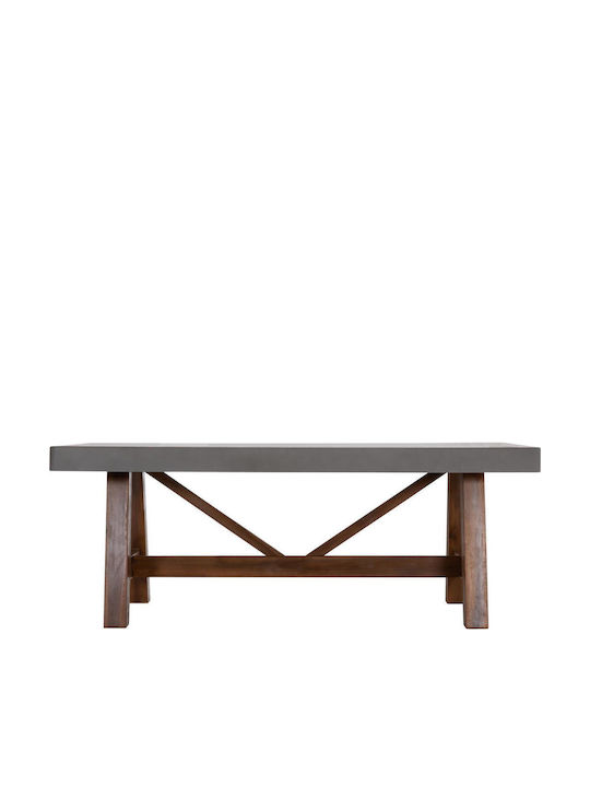 Maeve Dining Table Made of Solid Wood Grey 200x100x75cm