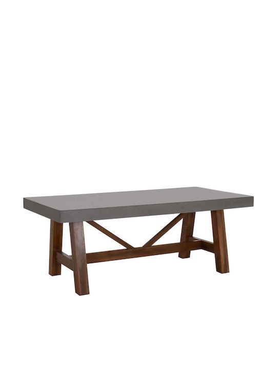 Maeve Dining Table Made of Solid Wood Grey 200x100x75cm