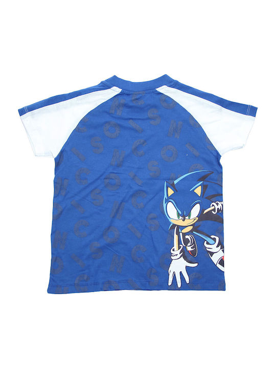 Kinderoberteile T-Shirts Blau Mit Weißen Ärmeln