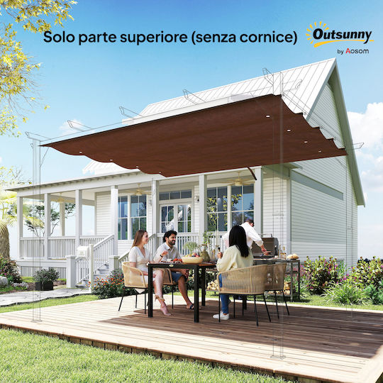 Outsunny Pavillonabdeckung Braun 2.85x2m