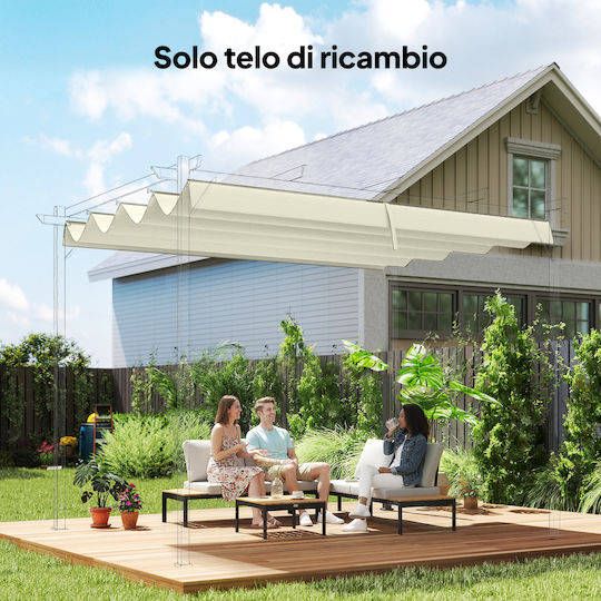 Outsunny Acoperiș Pentru Foișor Bej Cu Strat PU 2.85x2m