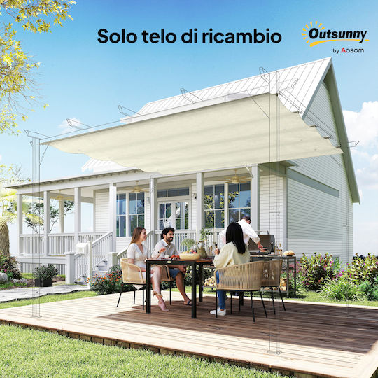 Outsunny Acoperiș Pentru Foișor Bej Cu Strat PU 2.85x2m