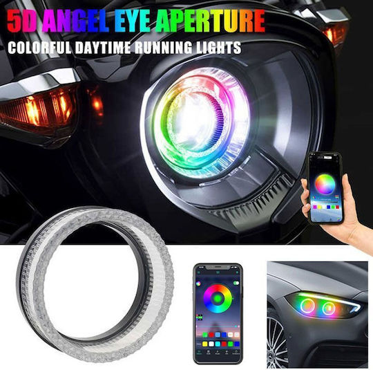 LED Illuminated Car Angel Eyes Ring 3" Color Changing – LED Car Angel Eyes White Yellow Red Blue