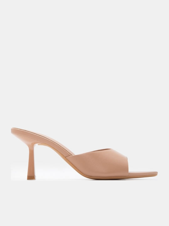 Mules With High Heel In Pink Colour