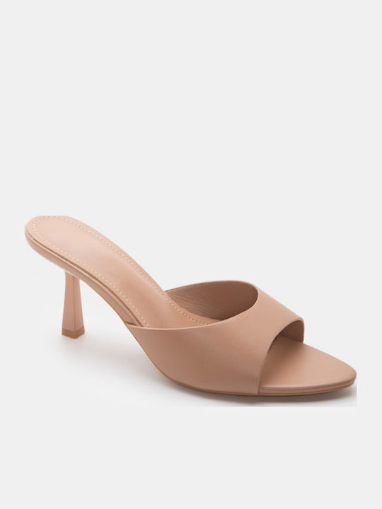 Mules With High Heel In Pink Colour
