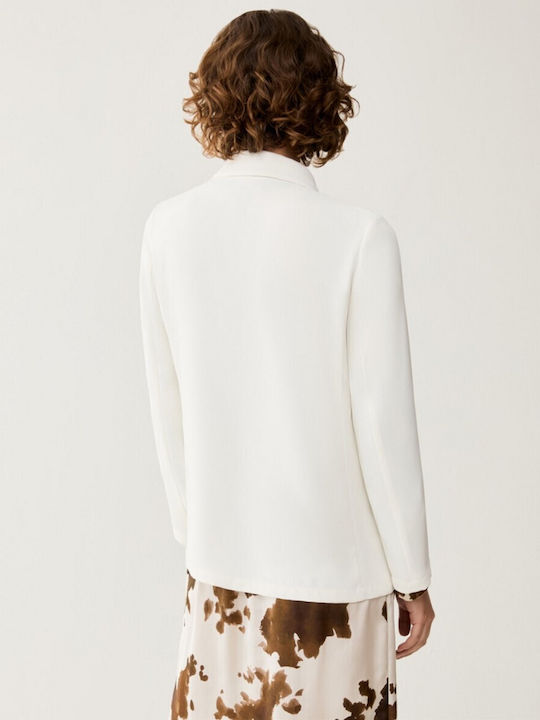 Pennyblack Γυναικείο Σταυρωτό Σακάκι Ivory