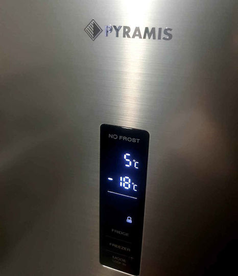 Pyramis Ψυγείο Δίπορτο 415lt Total NoFrost Υ178xΠ70xΒ68εκ. Inox FSP 178