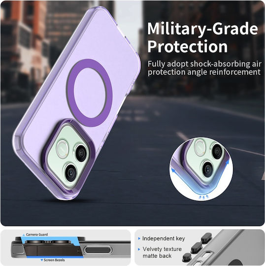 Case Honor 600 Lite Magsafe Shockproof Raised Edges Matte Set Sticker Candycase Purple